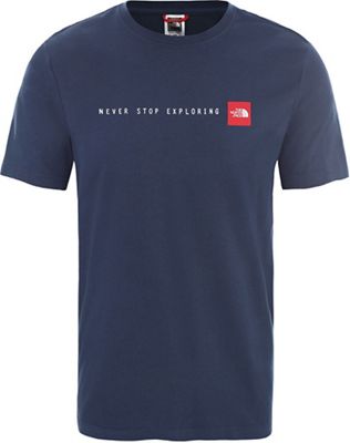 The North Face Short Sleeve Never Stop Exploring Tee - Blue Wing Teal-TNF Red - XXL