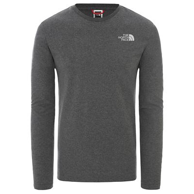 The North Face Long Sleeve Easy Tee AW19 - Medium Grey-Heather - XL}, Medium Grey-Heather