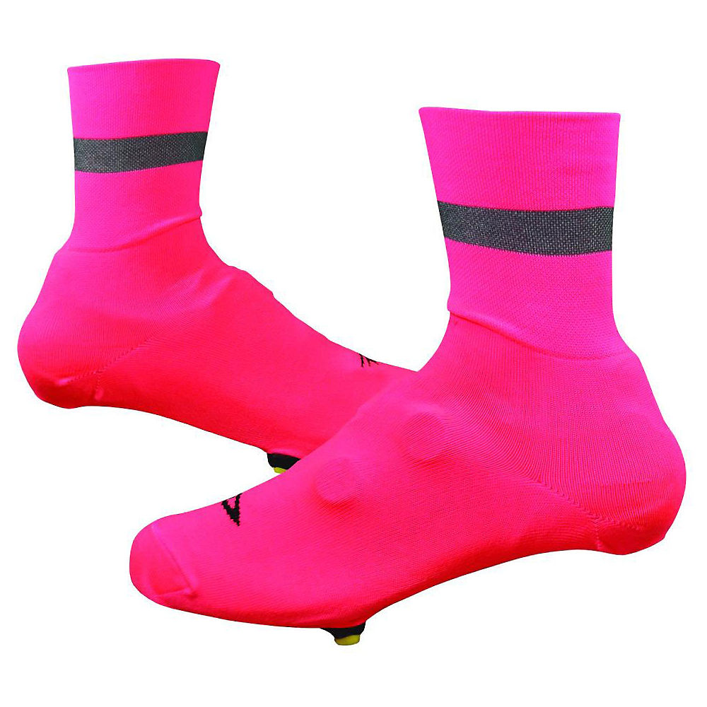 Defeet Slipstream Refelctive Stripe 4Overshoes - Flamingo Pink - S/M