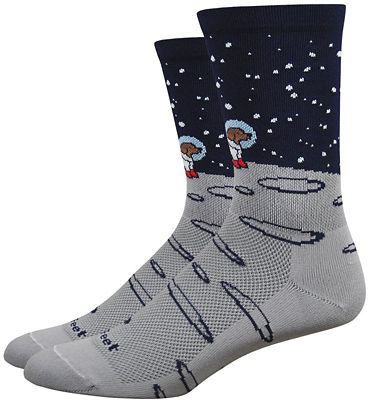 Defeet Aireator 6" Moon Doggo Socks AW20 - Grey-Navy - XL}, Grey-Navy