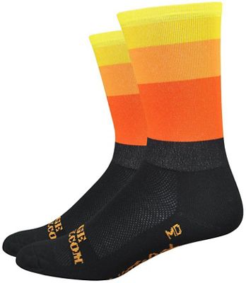 Defeet Aireator 6 Ridge 20% Beast Coast Socks - Noir-Orange