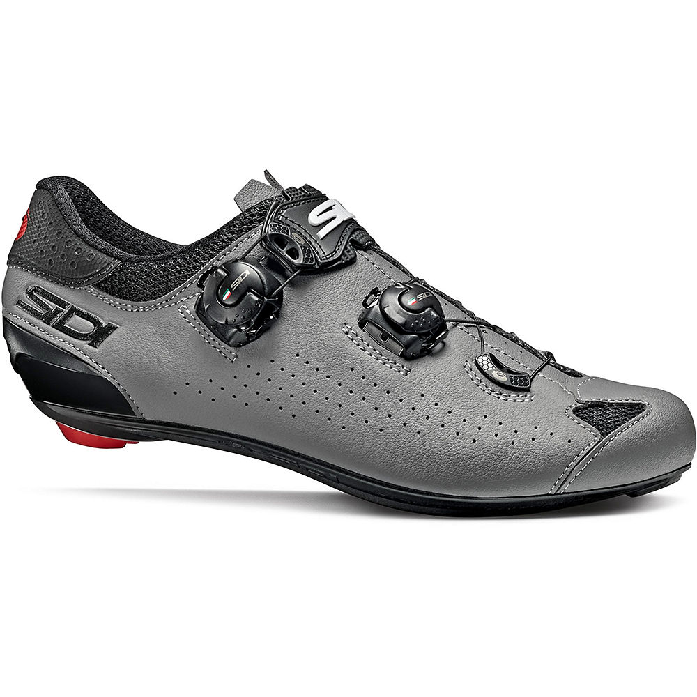 Sidi Genius 10 Road Shoes - Black-Grey - EU 45.3}, Black-Grey