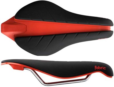 Fabric Tri Elite Flat Saddle - Black and Red