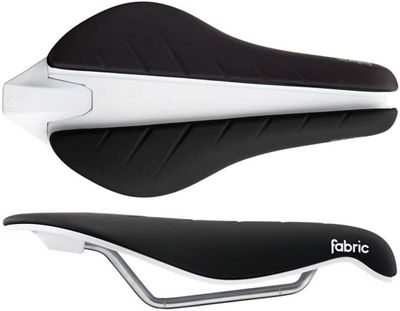 Fabric Tri Elite Flat Saddle - Black and White - 134mm Wide, Black and White