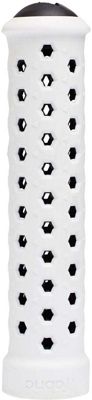 Fabric Slim Lock On Grips - White Black - 135mm, White Black