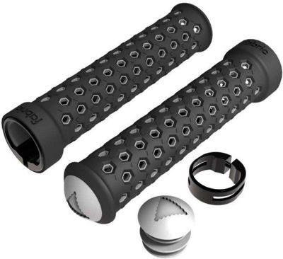 Fabric Lite Lock-On Grips - Grey White - 135mm, Grey White