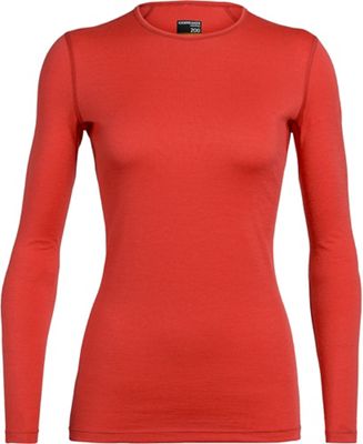 Icebreaker Women's 200 Oasis Merino LS Crewe  - Fire - 25837177229 - Underwear Women's 200 Oasis Long Sleeve CreweA reliable meri sku 25837177229