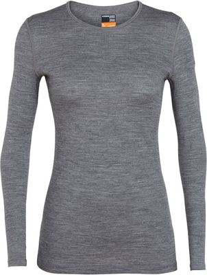 Icebreaker Women's 200 Oasis Merino LS Crewe SS19 - Gritstone Heather - XS}, Gritstone Heather