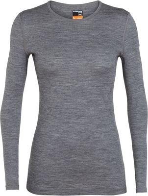 Icebreaker Women's 200 Oasis Merino LS Crewe  - Gritstone Heather - XS, Gritstone Heather