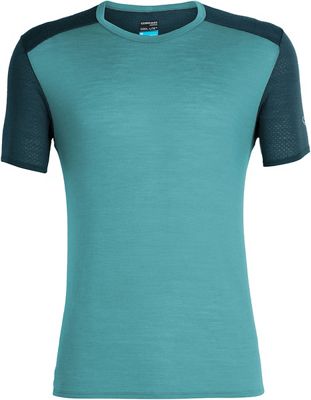 Icebreaker Amplify Short Sleeve Crewe Top - Blue Spruce-Nightfall - XL