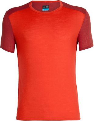 Icebreaker Amplify Short Sleeve Crewe Top - Chilli Red-Sienna - XL