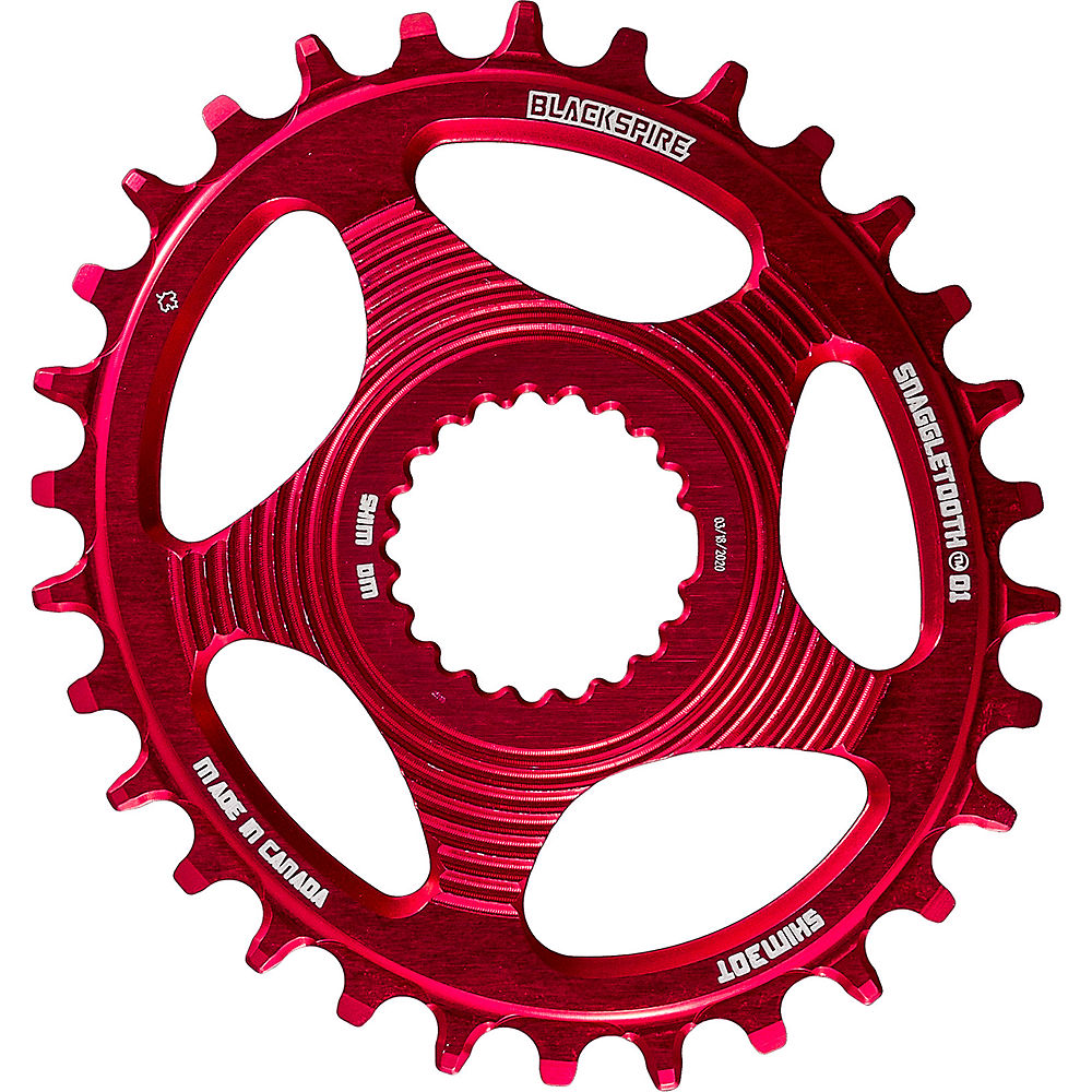 Blackspire Snaggletooth DM Oval Shimano Chainring - Rouge - 4-Bolt, Rouge
