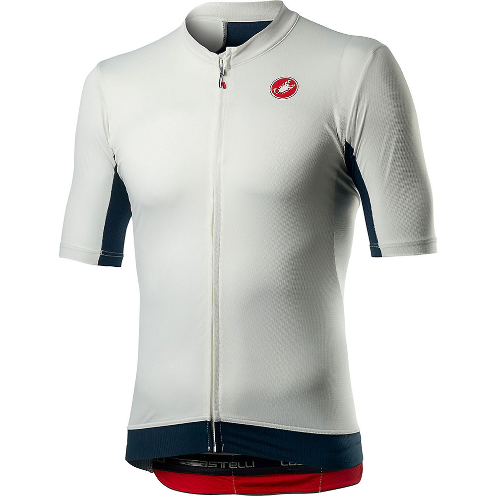 Castelli Vantaggio Jersey - Ivory-Dark Infinity Blue - M