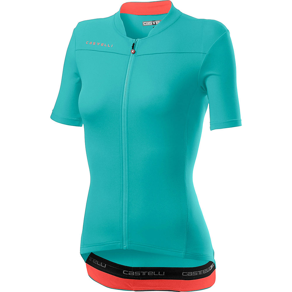 Castelli Women's Anima 3 Jersey - Light Turquoise-Brilliant Pink