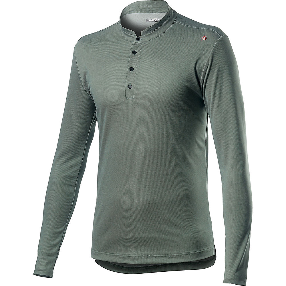 Castelli Tech Henley Long Sleeve T-Shirt - Sauge Green - XS
