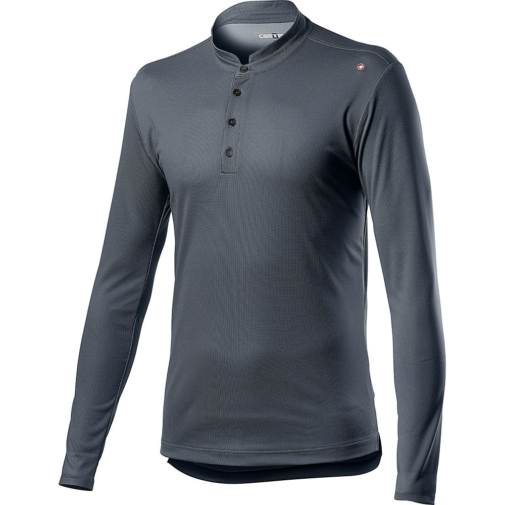 Castelli Tech Henley Long Sleeve T-Shirt - Scottish Grey - XL
