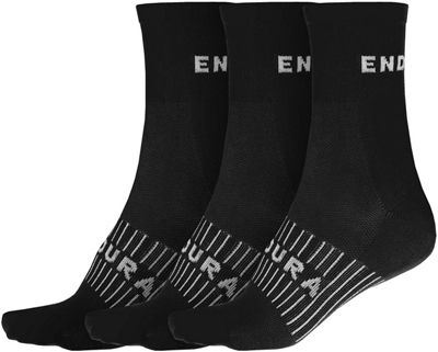Endura COOLMAX Race Socks (3-Pack) - Black - L/XL}, Black