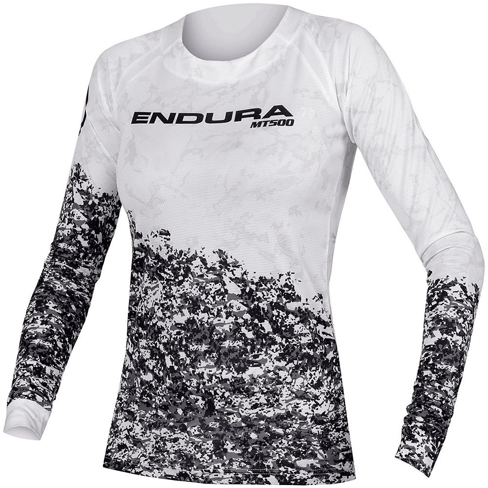 Endura Women's MT500 Marble LS Cycling Jersey - White - Limited