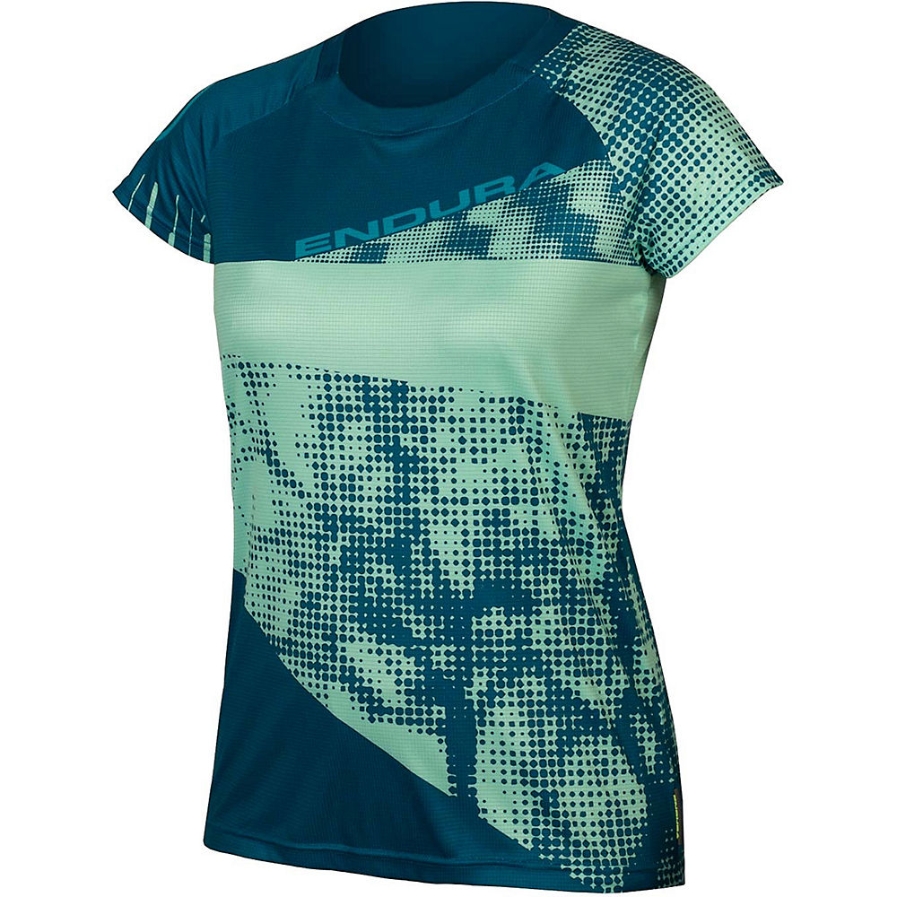Endura Women's SingleTrack Dots SS Jersey - Kingfisher - Limited