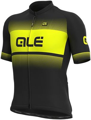 Alé Solid Blend Jersey - Black-Fluro Yellow - L}, Black-Fluro Yellow