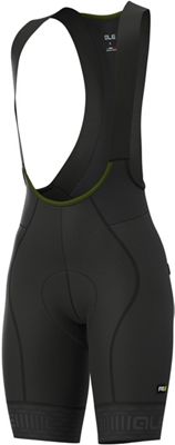 Alé Women's Graphics Green Road Bib Shorts  - Nero/Charcoal, Nero/Charcoal