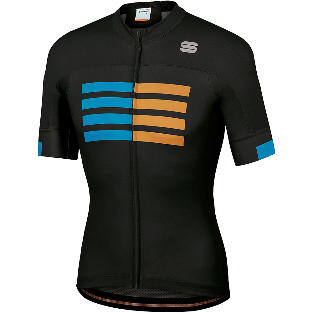 Sportful Wire Jersey - Black-Blue Atomic-Gold - XXXXL