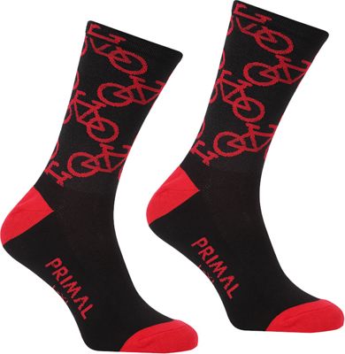 Primal Red Bikes Socks - Noir/Rouge - L/XL/XXL