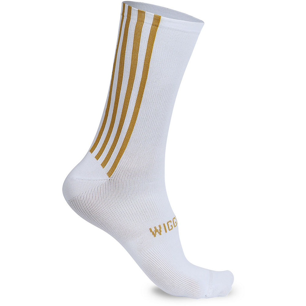 LE COL By Wiggins Socks (White-Gold) - S/M, White-Gold