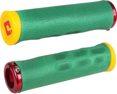 ODI F-1 Series Dread V2.1 Lock-On MTB Grips - Rasta - 130mm}, Rasta