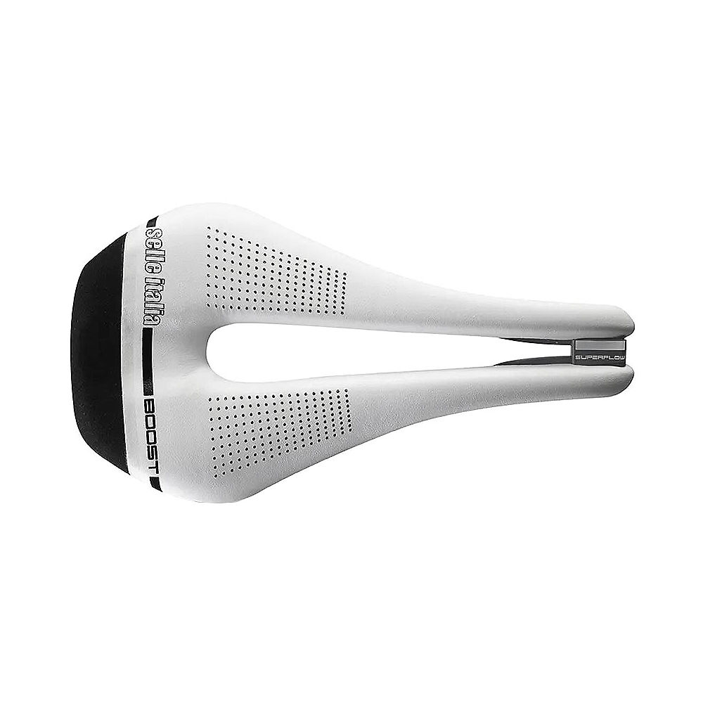 Selle Italia NOVUS BOOST TM Superflow Saddle - Blanc - S3 - 135mm Wide, Blanc