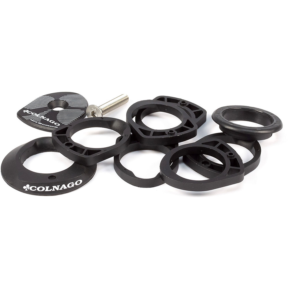 Colnago R41 Headset Spacers & Bearing Cover Kit - Black - 1.1/8", Black