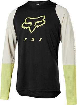 Fox Racing Defend Long Sleeve FoxHead Jersey - Noir/Jaune - XL