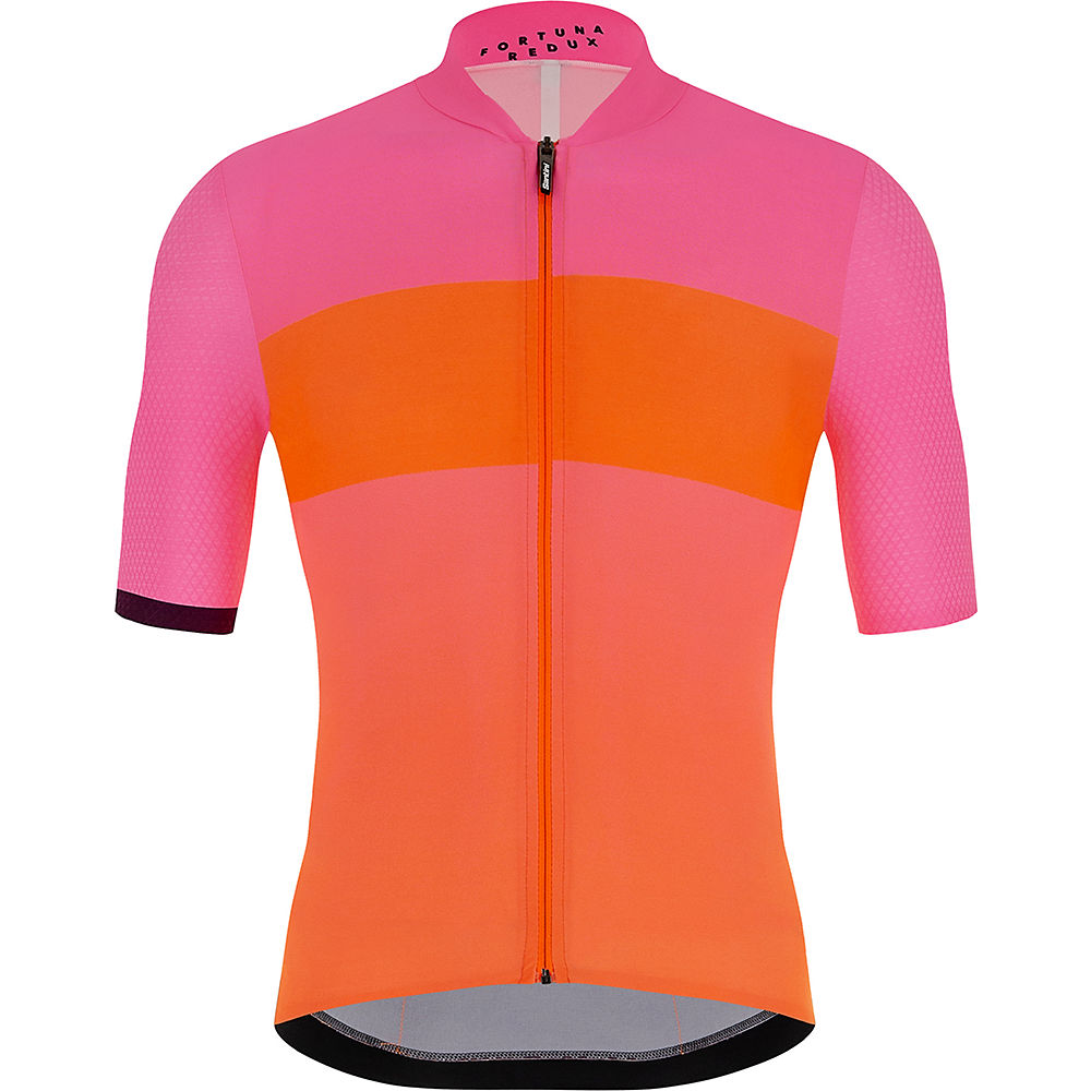 Santini Redux Fortuna Short Sleeve Jersey - Orange atomique, Orange atomique