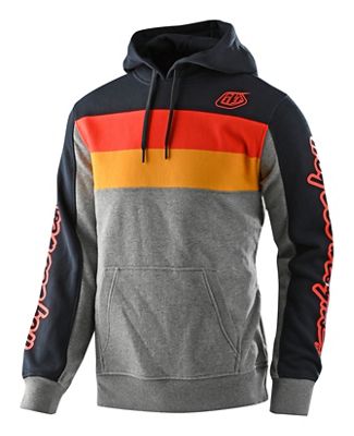Troy Lee Designs Block Signature PO Hoodie  - Gray Heather-Orange - XL, Gray Heather-Orange