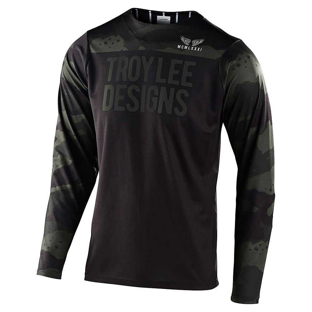Troy Lee Designs Skyline Jersey Pinstripe Camo - Vert/Noir - XXL