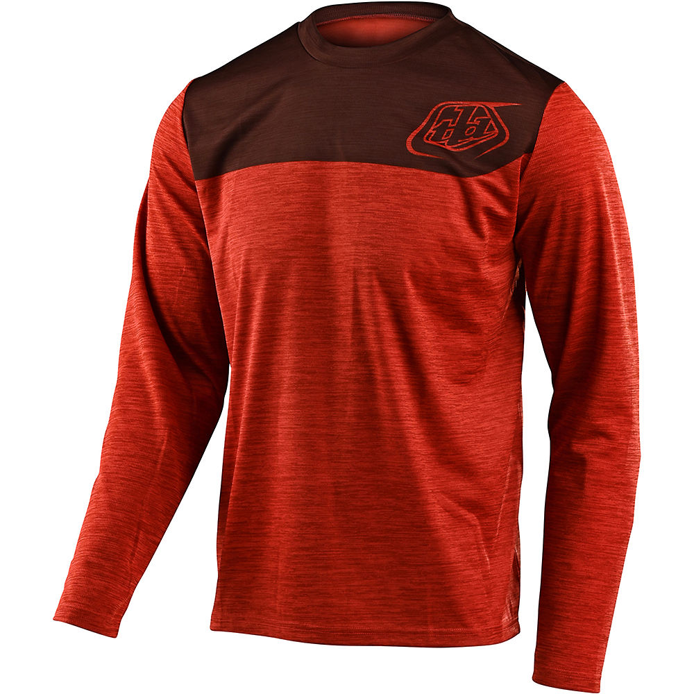Troy Lee Designs Flowline Shield Jersey - Heather Tangerine-Dark Slate