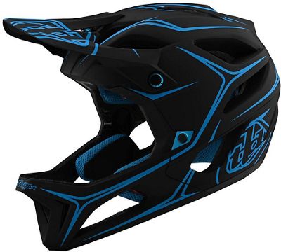 Troy Lee Designs Stage Mips Helmet (Pinstripe) - Pinstripe - Black-Cyan - XS/S