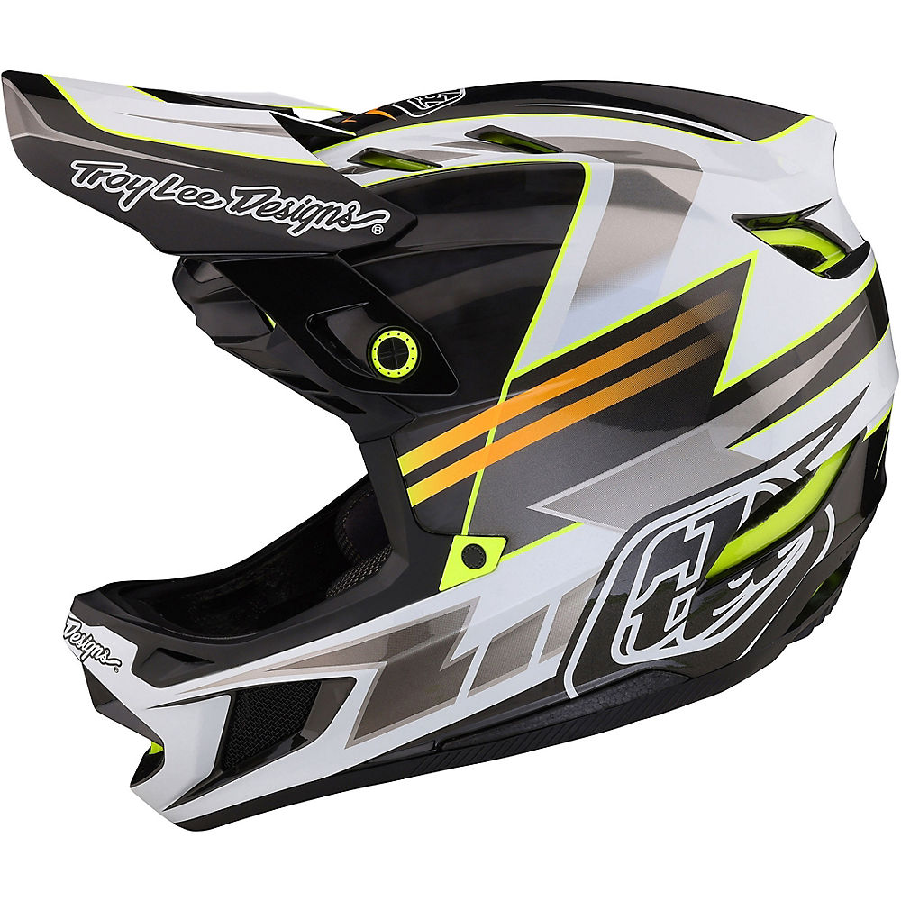 Casco Troy Lee Designs D4 Carbon Stealth Helmet - Saber Grey Gloss} - XS}, Saber Grey Gloss}