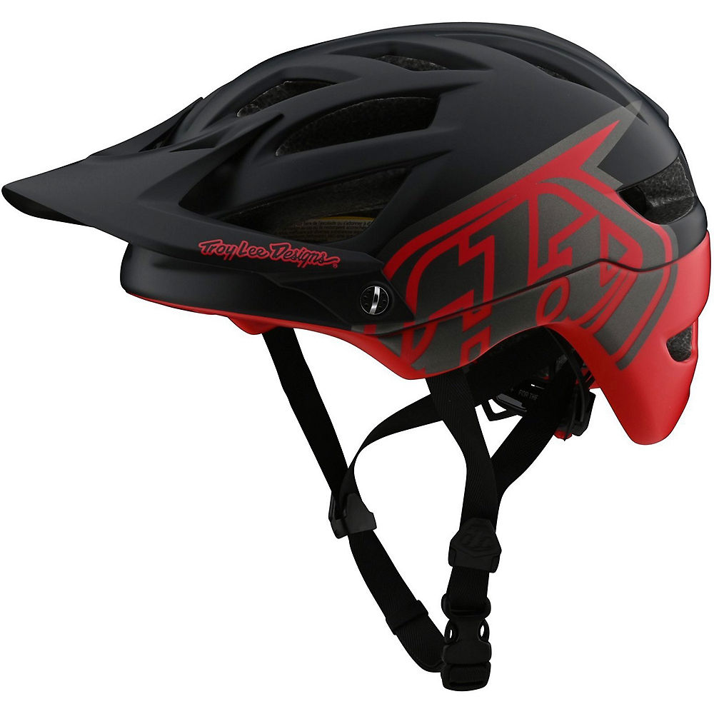 Troy Lee Designs A1 Mips Classic Helmet - BLACK-RED - S}, BLACK-RED