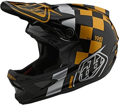 Troy Lee Designs D3 Fiberlite Raceshop Helmet  - Nero/Dorato - XL, Nero/Dorato