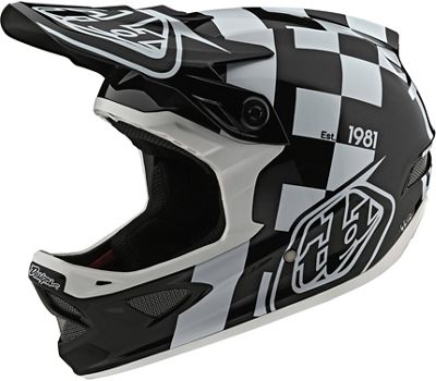 Troy Lee Designs D3 Fiberlite Raceshop Helmet  - bianco - nero, bianco - nero