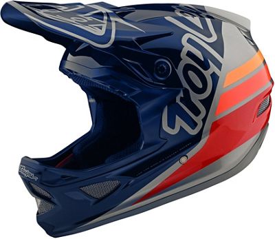 Troy Lee Designs D3 Fiberlite Silhouette Helmet  - Navy-Silver, Navy-Silver