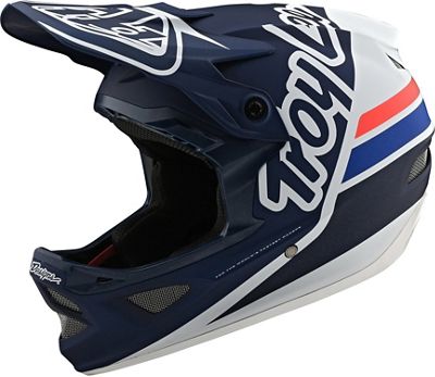 Troy Lee Designs D3 Fiberlite Silhouette Helmet  - Blu Scuro/Bianco, Blu Scuro/Bianco
