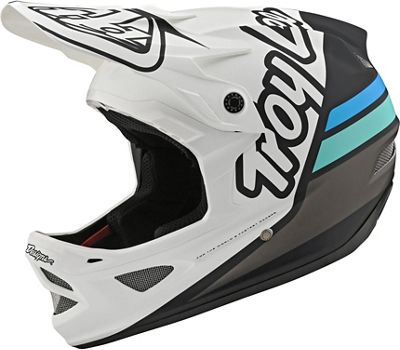 Troy Lee Designs D3 Fiberlite Silhouette Helmet  - White-Navy, White-Navy