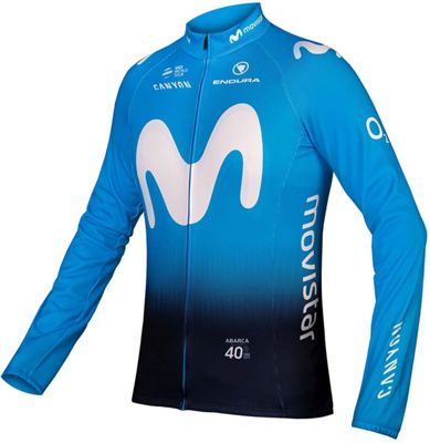 Endura Movistar R Long Sleve Jersey 2020 - Blu, Blu