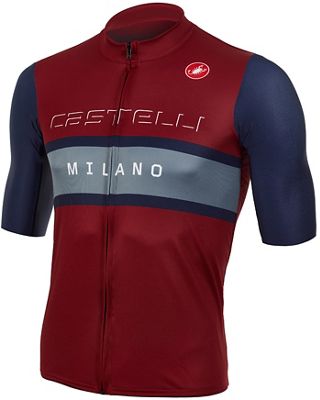 Castelli Milano Jersey (Limited Edition) 2020 - Burgundy-Navy, Burgundy-Navy