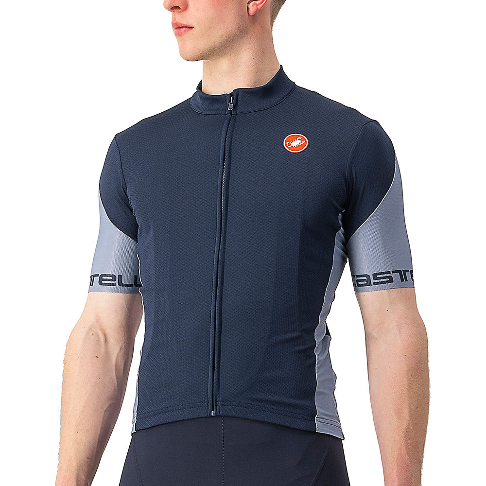 Castelli Entrata SP Jersey (Limited Edition) - Savile Blue-Vortex Gray - S}, Savile Blue-Vortex Gray