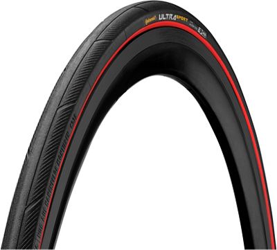 Continental Ultra Sport III Folding Road Tyre - Black - Red - 700c}, Black - Red