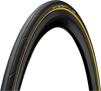 Continental Ultra Sport III Folding Road Tyre - Black - Yellow - 700c}, Black - Yellow