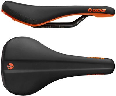 SDG Bel Air 3.0 Lux-Alloy Bike Saddle - Black-Orange - 140mm Wide, Black-Orange